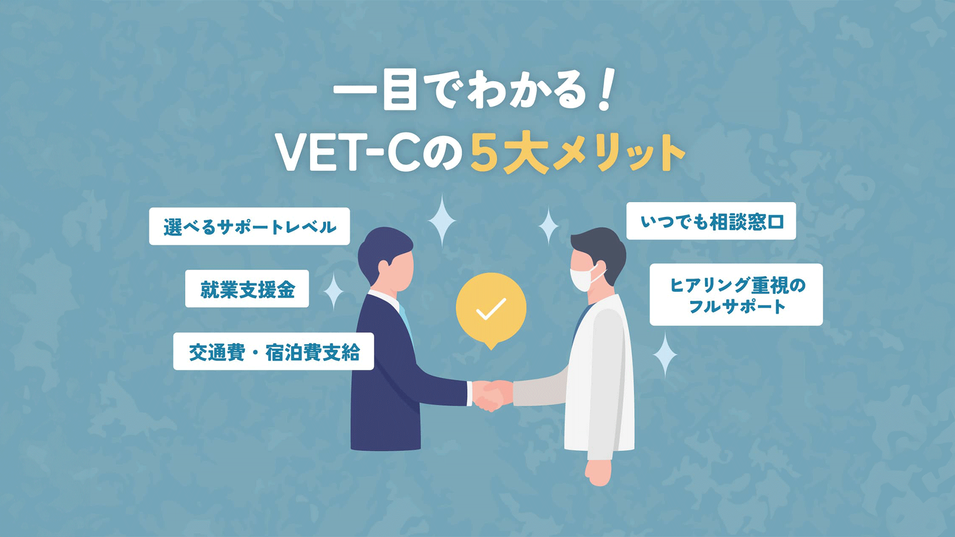 一目でわかるVET-Cの５大メリット